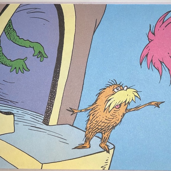 The Lorax point Once-ler art matted Dr suess literature pop - Picture 3 of 3